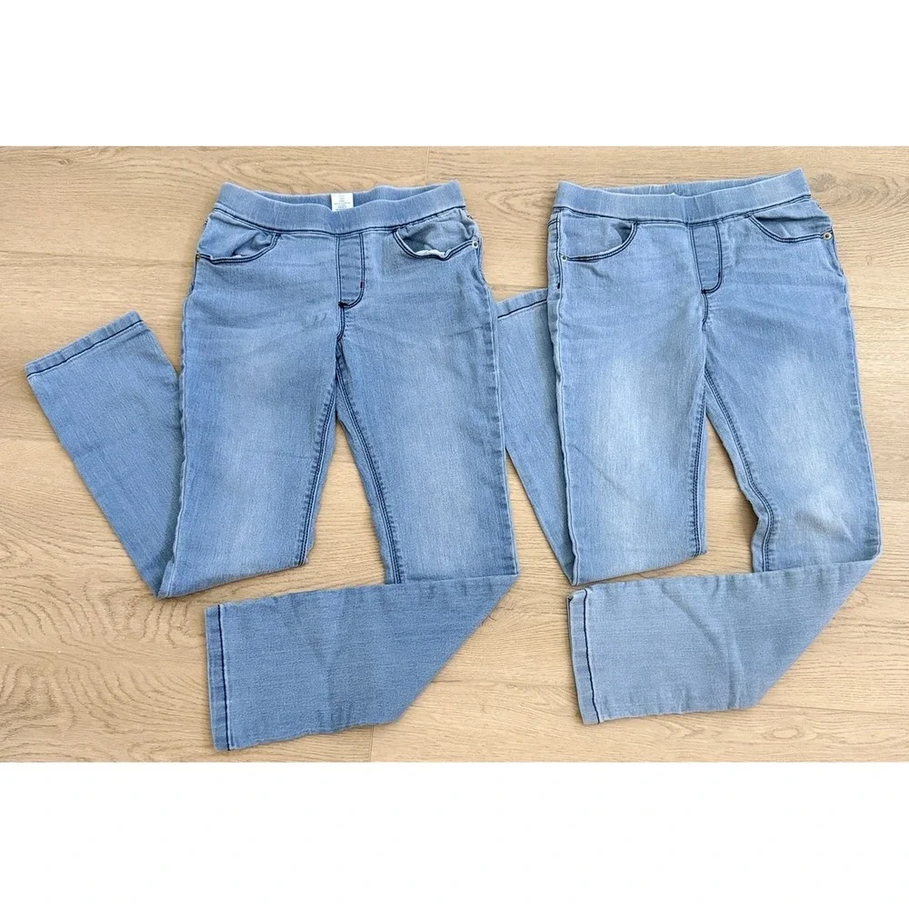 GYMBOREE Pull on Jeggings Girls Light Wash Denim Lot Of 2, Size 10